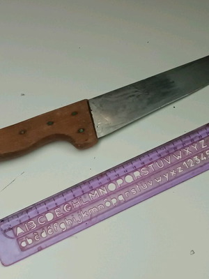 Meat knife used, old