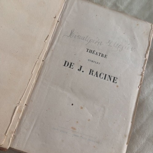 Theatre de J. Racine vintage French book refurbished