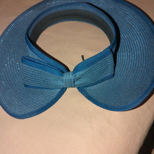 blue straw hat
