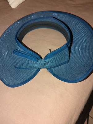 blue straw hat