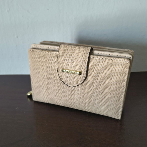 Lace Lore wallet new, beige with embossed texture