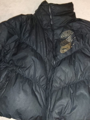 Nike Sportswear Shine Down Fill Black Gold Puffer Jacket, women's S