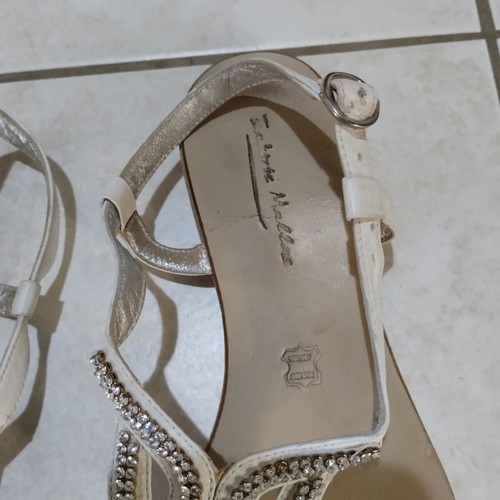 Tsakiris Mallas genuine leather sandals 37 flatforms, white