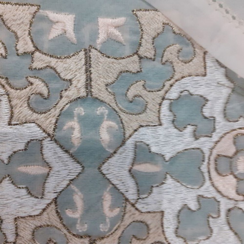 Embroidered table linens set of 3, artificial silk, new