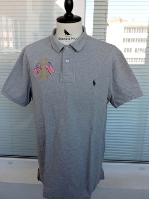Ralph Lauren Polo Shirt Mens Short Sleeve Custom Fit Golf XL like new, gray
