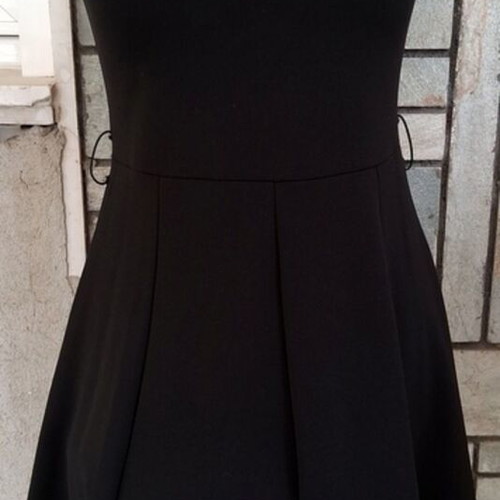 Black Sleeveless Mini Dress Skater Fit-and-Flare Like New