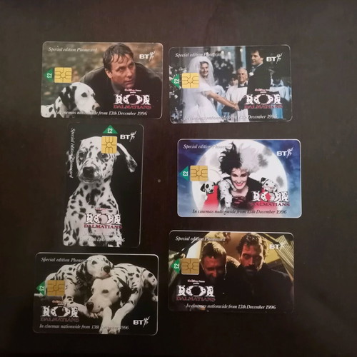 Set of English phone cards used