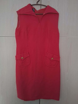 Wool dress short-sleeved size 44 used, red