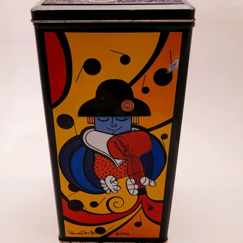 Collectible metal Grand Marnier tin box Limited Edition 1990 Romero Britto like new