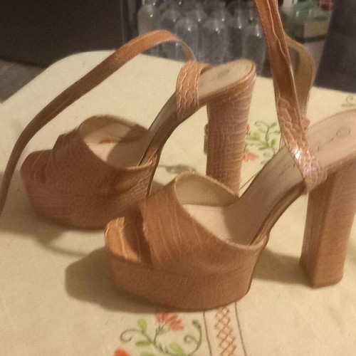 Platform high heels like new, beige, size 38