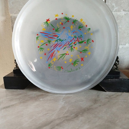 Lumidis collectible plate with 5 shot glasses like new