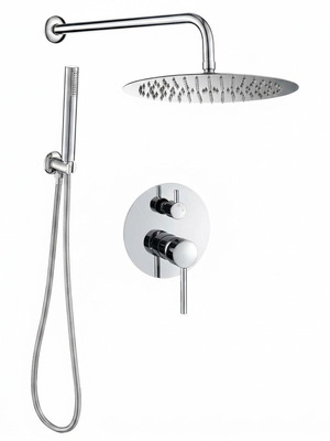 Valaz Built-In Shower System with Large Rainfall Head and Hand Shower