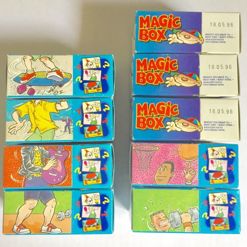 Collection of used candy and lollipop packaging from 1990s