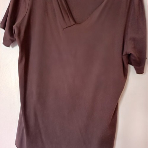 Albertini brown blouse with V-neck, size XL