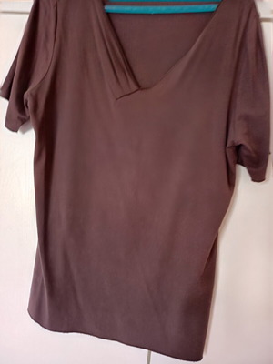 Albertini brown blouse with V-neck, size XL