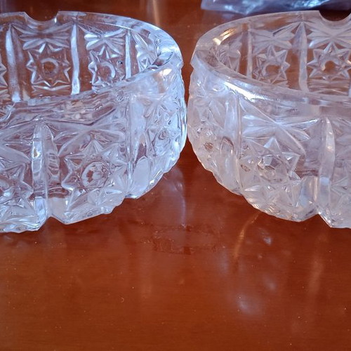 Crystal ashtrays new, set of 2 pieces