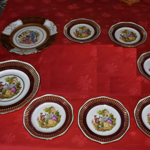 Winterling Bavaria dessert/dinner serving set like new (2 platters + 6 shallow plates) porcelain