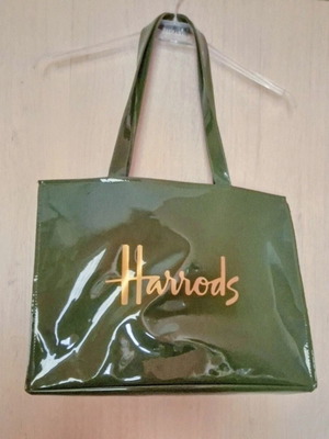 Harrods τσάντα tote σαν καινούργια, πράσινη ώμου