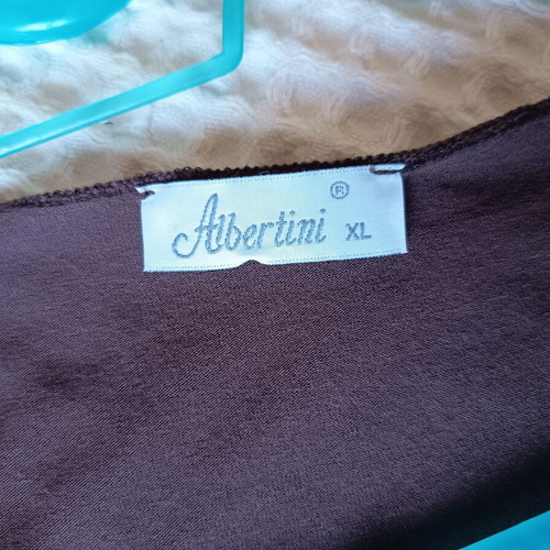Albertini brown blouse with V-neck, size XL