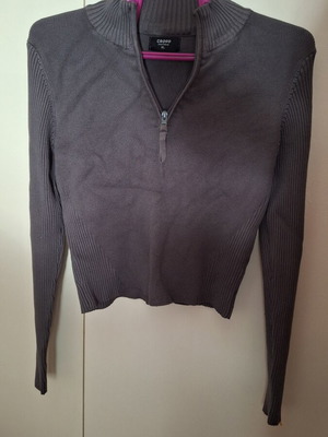 Wrap blouse with zipper used, dark gray, size XL