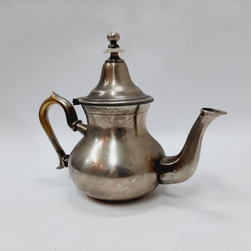 Vintage Moroccan silver-plated brass teapot
