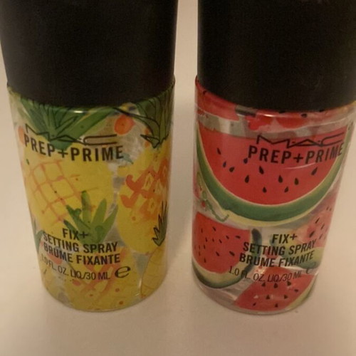 Mac Cosmetics setting sprays used, collectible packaging, set of two
