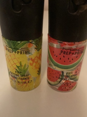 Mac Cosmetics setting sprays used, collectible packaging, set of two