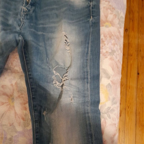 Men's jeans with rips used, size 52, blue
