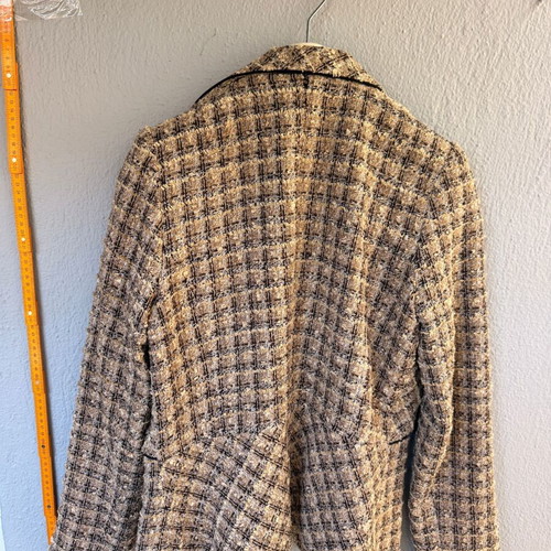 Women's tweed jacket like new, beige/brown with black details