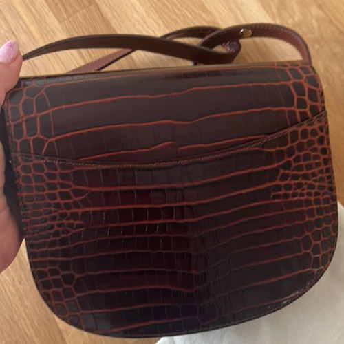 Sezane leather bag with croco effect like new, crossbody, brown