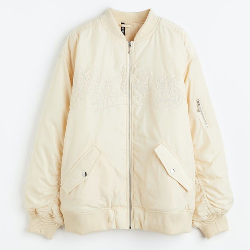 H&M oversized women's bomber jacket like new, beige, size M
