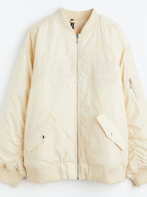 H&M oversized women's bomber jacket like new, beige, size M