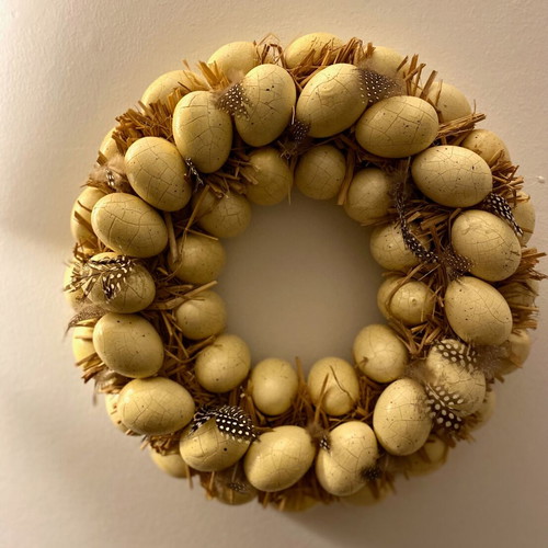 Easter decorative wreath with eggs like new