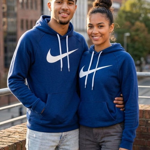 Nike unisex μπλε φούτερ με μεγάλο λογότυπο Swoosh σαν καινούργιο