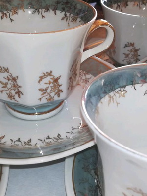 Zajecar Yugoslavia cups used, set of 12, vintage porcelain