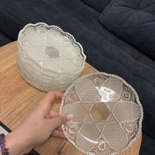 Crystal dessert plates set of 6, excellent condition