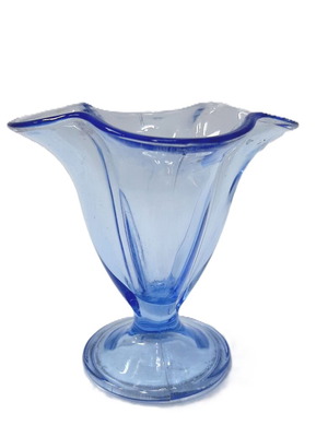 Light Blue Cased Glass Vase like new