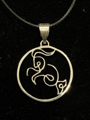 Handmade silver Capricorn symbol