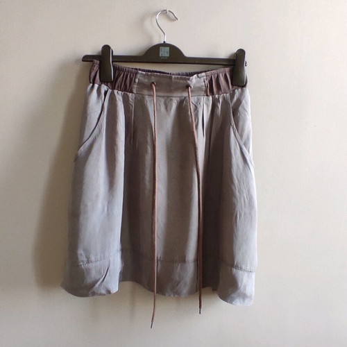 Viscose skirt like new, grey-turquoise with pockets, size Small