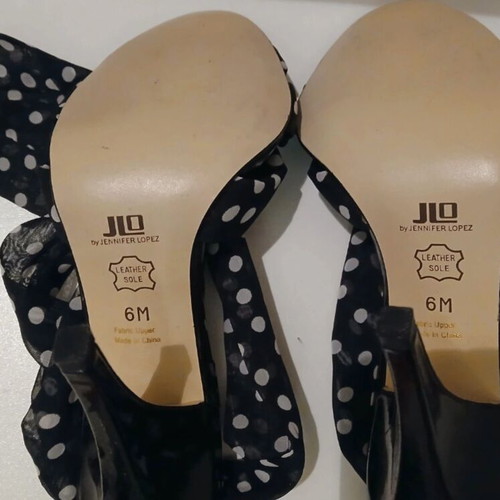 Jennifer Lopez fabric polka dot sandals size 36 new