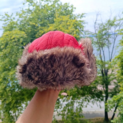 Timberland Quilted Trapper Hat Large red new