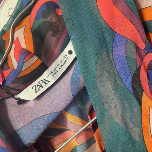 Zara short printed dress new, size M, multicolor
