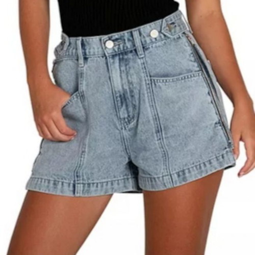 Denim shorts new, size 40, high-waisted, light wash