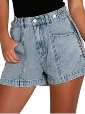 Denim shorts new, size 40, high-waisted, light wash
