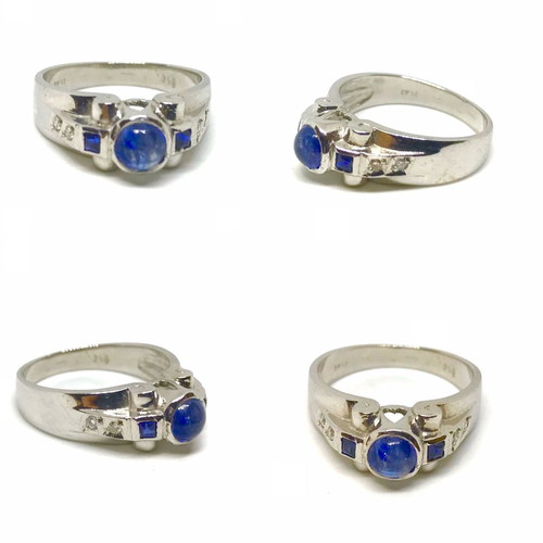 18k ring with sapphires and brilliants new