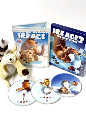 Ice Age 1 & 2 DVD pack with Scrat plush toy like new