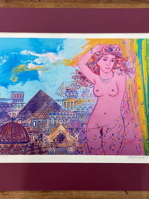 G. Stathopoulos silk screen printing with passepartout like new