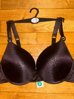 Satin lingerie set new, black, bra size 85c, slip 2xl