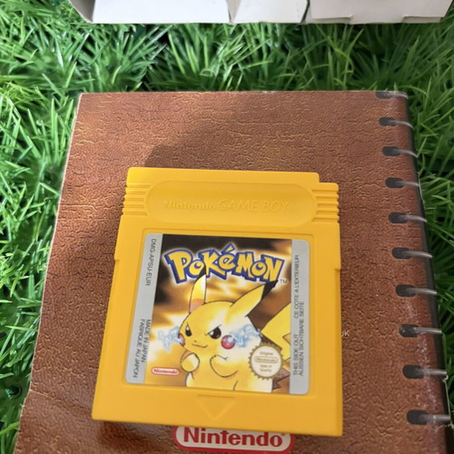 Pokémon Yellow Game Boy cartridge used with box and manual