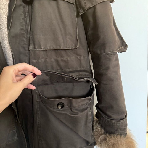 Zini jacket used, green, size S, with removable fur